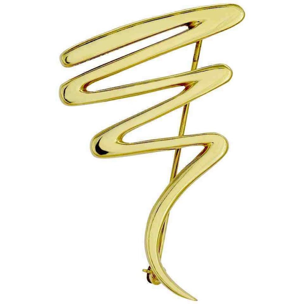 18k Yellow Gold Tiffany&Co. Zig Zag Pin Brooch